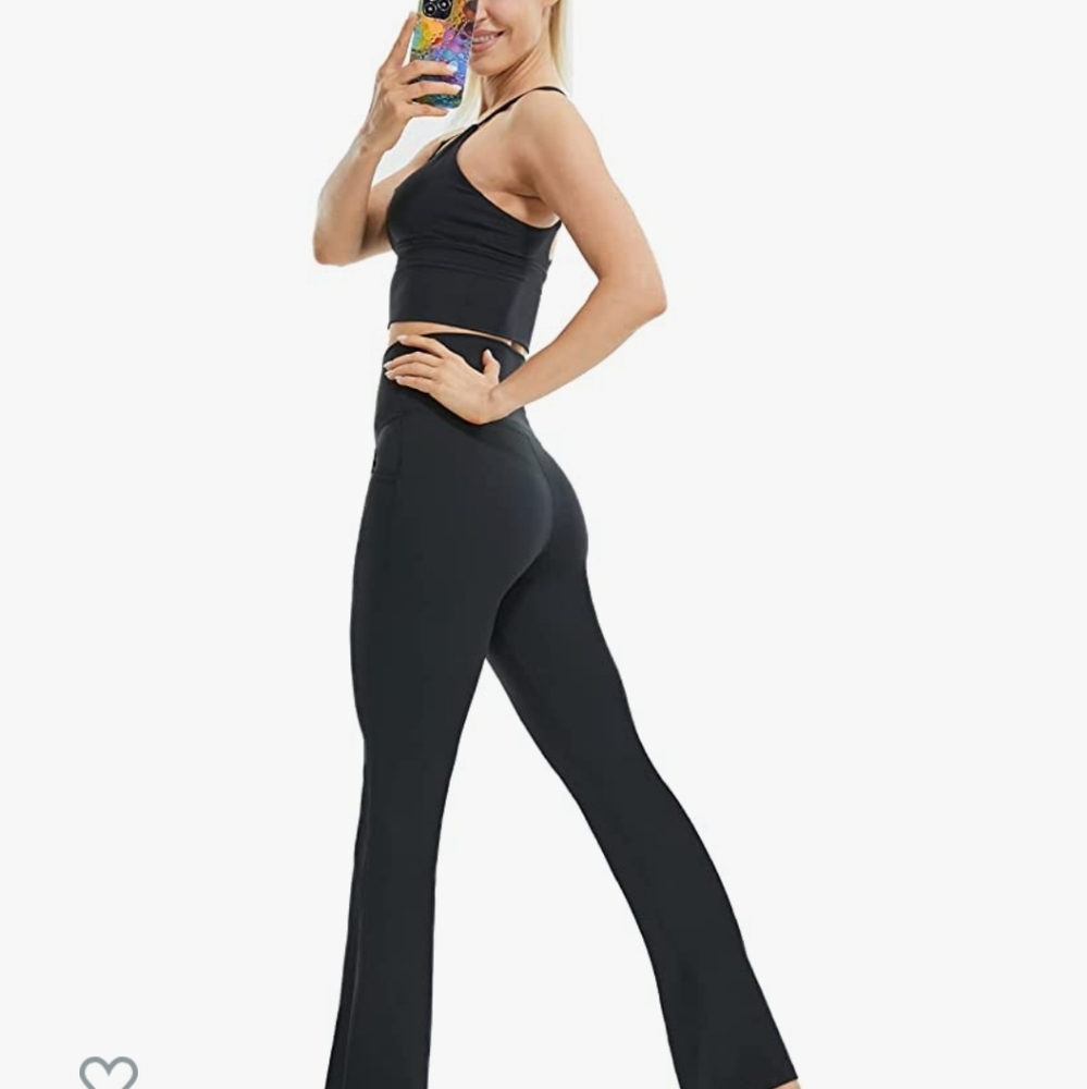 TopYogas flare stretch leggings size Xs crisscross waist New with tags
